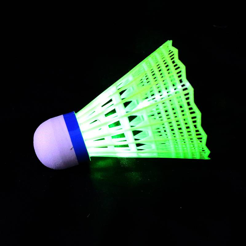 1 luminous green light, yellow ball plastic badminton